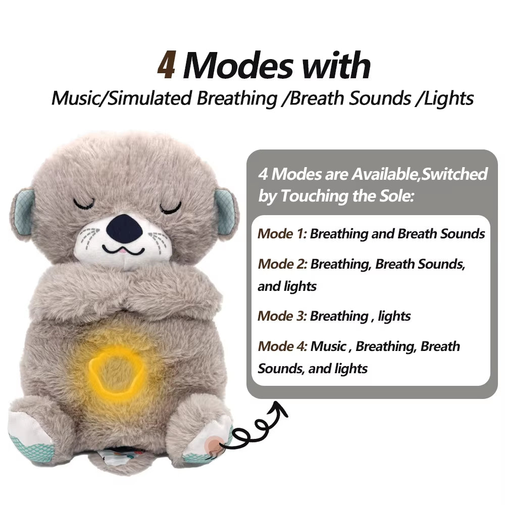 4-in-1 Soothing Bunny Plush Toy: Breathing Comfort and Relaxation for Babies with Calming Melodies and Soft Lights
