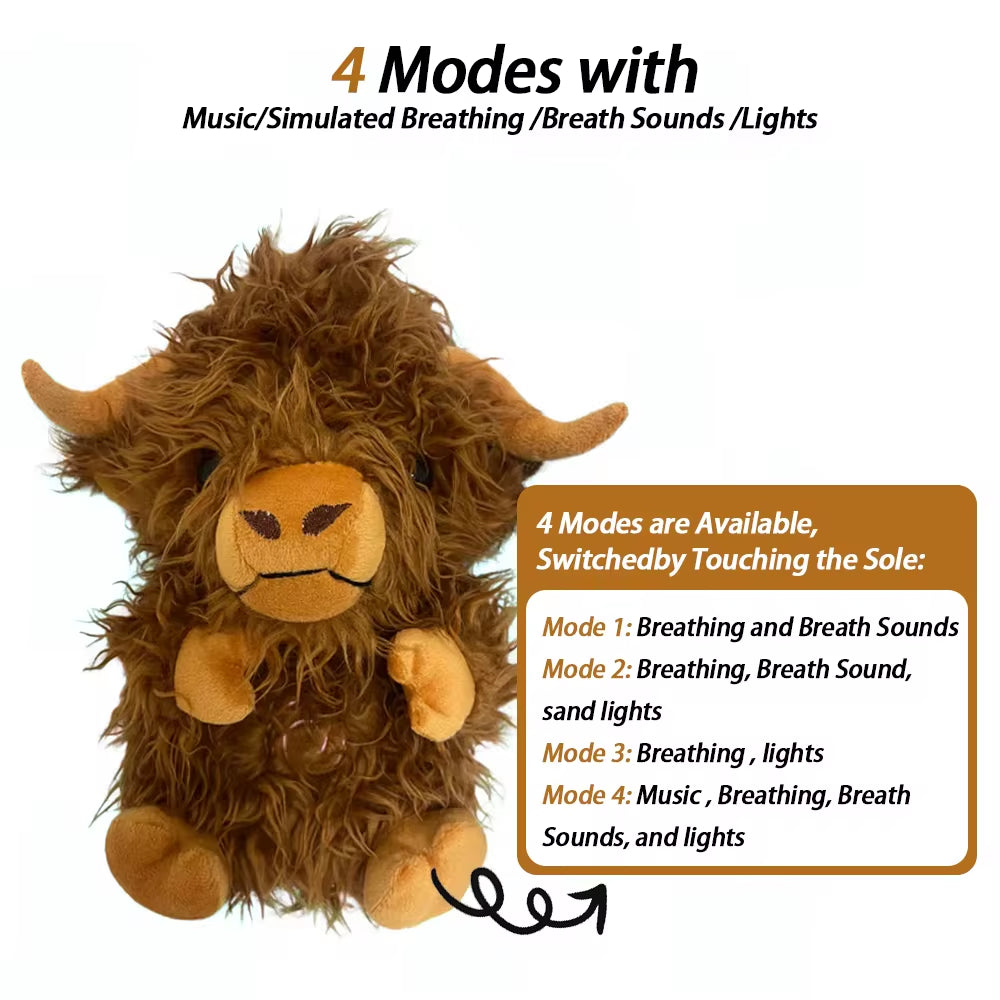 4-in-1 Soothing Bunny Plush Toy: Breathing Comfort and Relaxation for Babies with Calming Melodies and Soft Lights