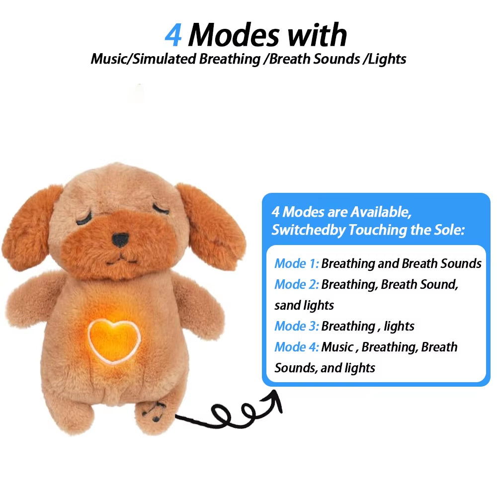 4-in-1 Soothing Bunny Plush Toy: Breathing Comfort and Relaxation for Babies with Calming Melodies and Soft Lights