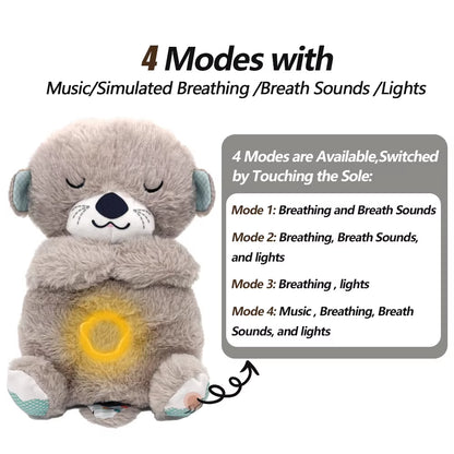 4-in-1 Soothing Bunny Plush Toy: Breathing Comfort and Relaxation for Babies with Calming Melodies and Soft Lights