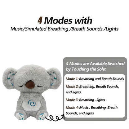 4-in-1 Soothing Bunny Plush Toy: Breathing Comfort and Relaxation for Babies with Calming Melodies and Soft Lights