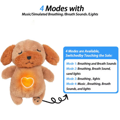 4-in-1 Soothing Bunny Plush Toy: Breathing Comfort and Relaxation for Babies with Calming Melodies and Soft Lights