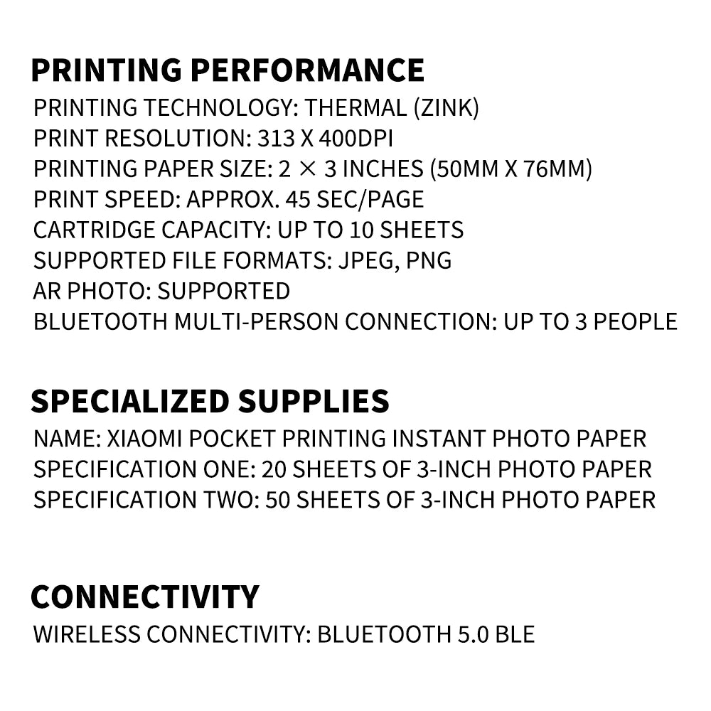 Portable Photo Mini Pocket Printer