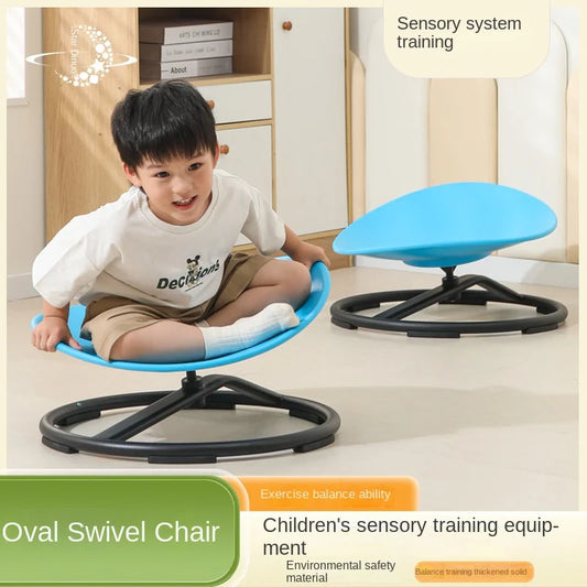 Round Balance Swivel Chair for Children's Sensory Development - Home Vestibular Training Equipment for Kindergarten and Educational Use