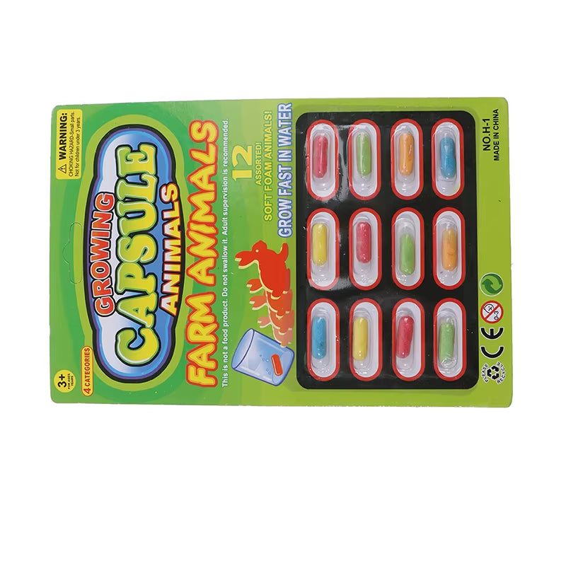 12-Piece Cartoon Dinosaur Bath Toy Set - Magic Growing Capsules for Early Education and Playtime