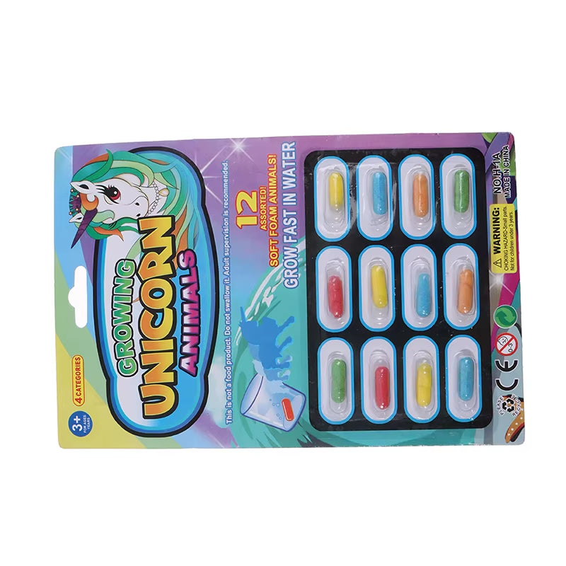 12-Piece Cartoon Dinosaur Bath Toy Set - Magic Growing Capsules for Early Education and Playtime