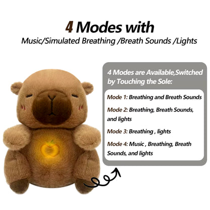 4-in-1 Soothing Bunny Plush Toy: Breathing Comfort and Relaxation for Babies with Calming Melodies and Soft Lights