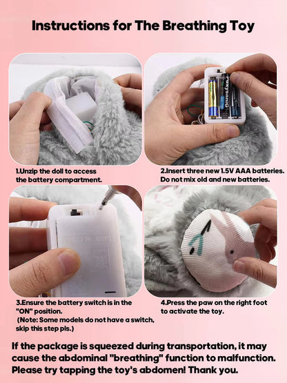 4-in-1 Soothing Bunny Plush Toy: Breathing Comfort and Relaxation for Babies with Calming Melodies and Soft Lights