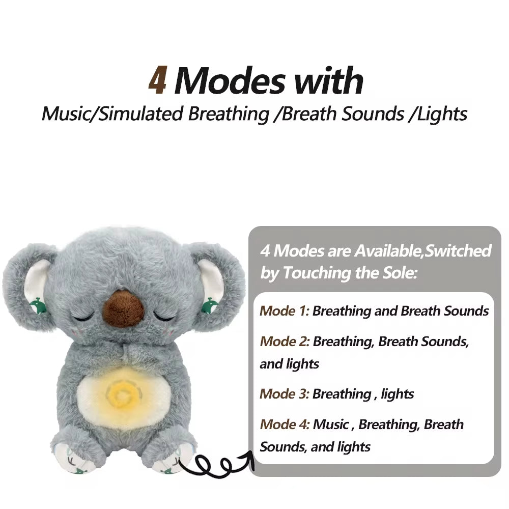 4-in-1 Soothing Bunny Plush Toy: Breathing Comfort and Relaxation for Babies with Calming Melodies and Soft Lights