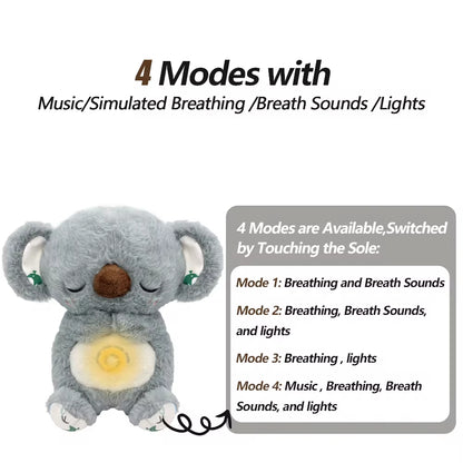 4-in-1 Soothing Bunny Plush Toy: Breathing Comfort and Relaxation for Babies with Calming Melodies and Soft Lights